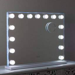 Downton Interiors White Modern Led Hollywood Vanity Makeup Tabletop Dressing Mirror With Bulbs 58Cm - Soho Collection - thumbnail 2
