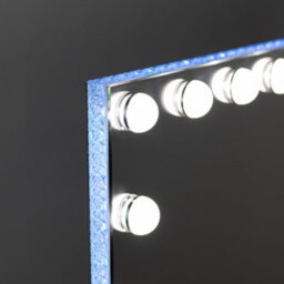 Downton Interiors White Modern Led Hollywood Vanity Makeup Tabletop Dressing Mirror With Bulbs 58Cm - Soho Collection - thumbnail 3