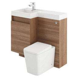 Plum&clay Solstice Natural Oak Left Hand Bathroom Vanity Basin & Wc Unit Combination (W)900mm (H)890mm - thumbnail 1
