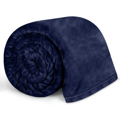 Bedlooms Navy Blanket, Reversible & Lightweight Couch & Bed Throw Blanket, Double 150X200Cm - image 1