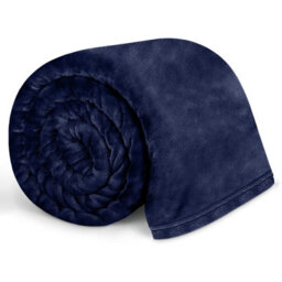 Bedlooms Navy Blanket, Reversible & Lightweight Couch & Bed Throw Blanket, Double 150X200Cm