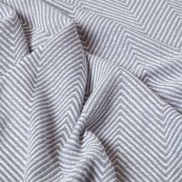 Homescapes Cotton Halden Chevron Grey Throw, 150 X 200 Cm - thumbnail 4