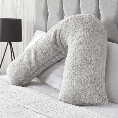 Teddy Fleece V Shaped Pillow Support Pregnancy Orthopaedic Cushion - image 1