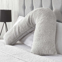 Teddy Fleece V Shaped Pillow Support Pregnancy Orthopaedic Cushion - thumbnail 1