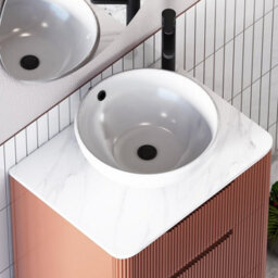 Royal Bathrooms Avenza 800mm Terracotta Clay Wall Hung Bathroom Countertop Vanity Unit 2 Drawer With Breeze Basin - thumbnail 7