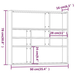 Berkfield Wall Shelf Smoked Oak 90X16X78 Cm Engineered Wood - thumbnail 7