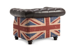 Faux Leather Brown 1 Seater Union Jack Chesterfield Sofa - thumbnail 5