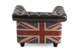 Faux Leather Brown 1 Seater Union Jack Chesterfield Sofa - thumbnail 6