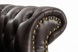 Faux Leather Brown 1 Seater Union Jack Chesterfield Sofa - thumbnail 7
