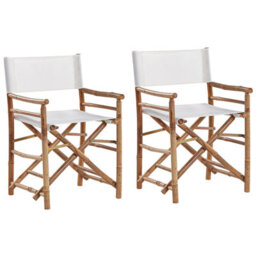 Beliani Set Of 2 Garden Chairs Molise Bamboo Brown
