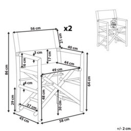 Beliani Set Of 2 Garden Chairs Molise Bamboo Brown - thumbnail 3