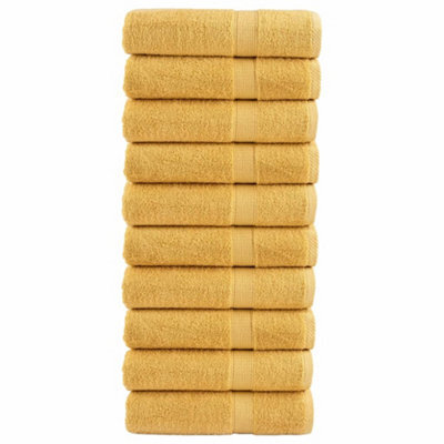 Berkfield Premium Bath Towels Solund 10Pcs Gold 100X150Cm 600Gsm - image 1