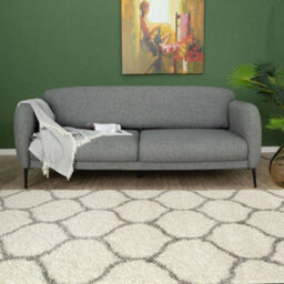 The Rugs Moroccan Shaggy Rugs And Runners Soft Fluffy Trellis Design High Pile Ivory And Grey Living Room Kitchen Hallway 600 - thumbnail 8