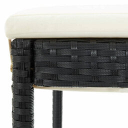 Berkfield 3 Piece Garden Bar Set Black Solid Wood Acacia And Poly Rattan - thumbnail 9
