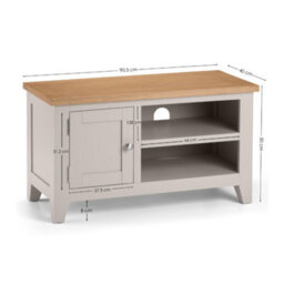 Oakham Premium Kensington Tv Unit In Elephant Grey And Euro Oak - thumbnail 5