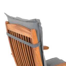 Beliani Set Of 2 Garden Chairs With Cushions Maui Acacia Wood Grey - thumbnail 9