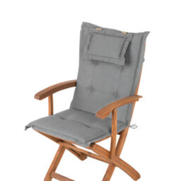 Beliani Set Of 2 Garden Chairs With Cushions Maui Acacia Wood Grey - thumbnail 8