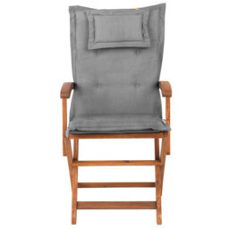 Beliani Set Of 2 Garden Chairs With Cushions Maui Acacia Wood Grey - thumbnail 5