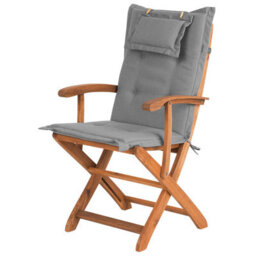 Beliani Set Of 2 Garden Chairs With Cushions Maui Acacia Wood Grey - thumbnail 4