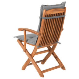 Beliani Set Of 2 Garden Chairs With Cushions Maui Acacia Wood Grey - thumbnail 7