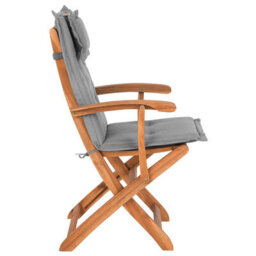 Beliani Set Of 2 Garden Chairs With Cushions Maui Acacia Wood Grey - thumbnail 6