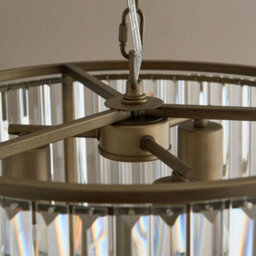 Pagazzi Lighting Pagazzi Resto Crystal & Antique Brass Pendant Ceiling Light - thumbnail 5