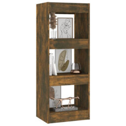 Berkfield Book Cabinet/room Divider Smoked Oak 40X30X103 Cm Engineered Wood - thumbnail 4