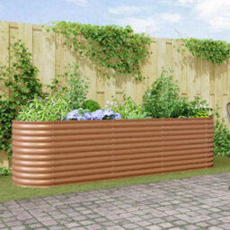 Walplus Garden Raised Bed Brown 320 X 80 X 81 Cm Steel