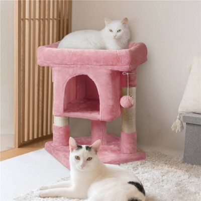 Yaheetech Pink 59Cm Tall 2-Level Cat Tree Tower With Wide Perch - image 1