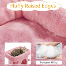 Yaheetech Pink 59Cm Tall 2-Level Cat Tree Tower With Wide Perch - thumbnail 5