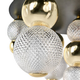 Beliani Glow Led Wall Lamp - Gold Glass Shade, Painted Metal Base, Glam Ambient Light For Living Room And Bedroom - thumbnail 5