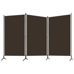 Berkfield 3-Panel Room Divider Brown 260X180 Cm - thumbnail 2