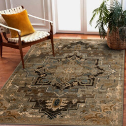 RugsX Wool Carpet Omega Abbas Vintage, Rosette Cognac Beige 235X350 Cm - thumbnail 1