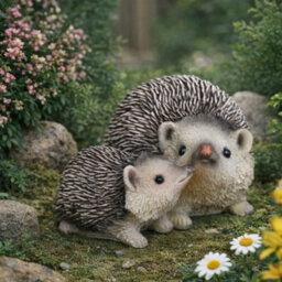 Gifts Direct 2 U Rustic Hedgehog Ornament Mother & Baby Figurine - thumbnail 3