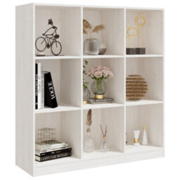 Berkfield Book Cabinet/room Divider White 104X33.5X110 Cm Solid Pinewood - thumbnail 4