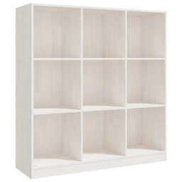 Berkfield Book Cabinet/room Divider White 104X33.5X110 Cm Solid Pinewood - thumbnail 2