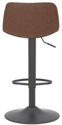 Lamboro Antico Faux Leather Kitchen Bar Stool, Matt Black Stem & Base, Adjustable Gas Lift With Backrest, Breakfast Bar Stool - Brown - thumbnail 5