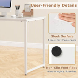 Costway 115 X 59 Cm Computer Desk Modern Home Office Desk With Storage Shelves-White - thumbnail 9