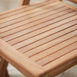 Dibor Wooden 3Pc Bistro Set Teak Slatted Wooden Folding Indoor Furniture Coffee Table And Chair Set - thumbnail 7