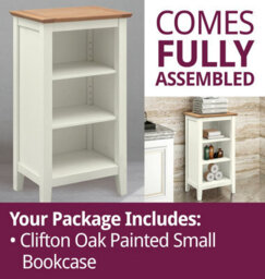 Hallowood Furniture Clifton Oak Painted Small Bookcase - thumbnail 7
