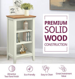 Hallowood Furniture Clifton Oak Painted Small Bookcase - thumbnail 4