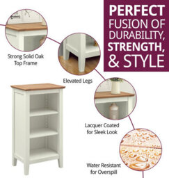 Hallowood Furniture Clifton Oak Painted Small Bookcase - thumbnail 2