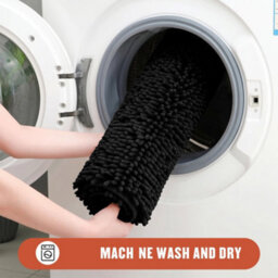 Moonlight Bedding Plush Chenille Bathroom Floor Mat Non-Slip Quick-Dry Absorbent Bathroom & Doorway Shower Rug Black 50X80 Cm - thumbnail 5