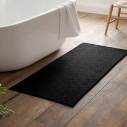 Moonlight Bedding Plush Chenille Bathroom Floor Mat Non-Slip Quick-Dry Absorbent Bathroom & Doorway Shower Rug Black 50X80 Cm - thumbnail 7