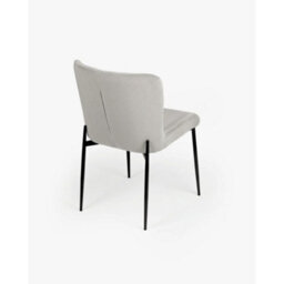 Evre Light Grey Freddie Dining Chairs Set Of 2, Upholstered, Corduroy, Stain-Resistant, Metal Frame, Non-Marking Foot  - 9 Colours - thumbnail 3