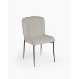 Evre Light Grey Freddie Dining Chairs Set Of 2, Upholstered, Corduroy, Stain-Resistant, Metal Frame, Non-Marking Foot  - 9 Colours - thumbnail 4