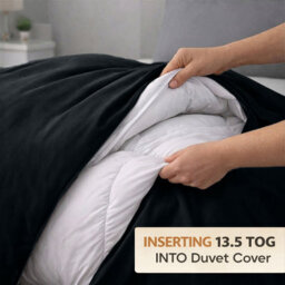 Ameha Duvet 13.5 Tog With Black Duvet Cover & Matching Pillowcases, Breathable, Bedding Set, Super King 260X220Cm - thumbnail 3