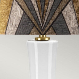 Luminosa Lighting Luminosa Milo Table Lamp With Round Shade, Aged Brass, White, Grey, Brass - thumbnail 3