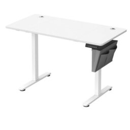 LEDREM Electric Standing Desk, Height Adjustable Desk, 60 X 120 X (72-120) Cm, 4 Memory Heights, Storage Pocket, Cloud White - thumbnail 2