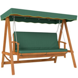 Outsunny 3 Seater Wooden Garden Swing Chair Seat Hammock Bench Lounger Bed - thumbnail 2